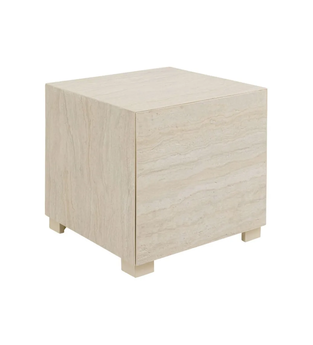 Stolik kawowy boczny TRAVERTINO 45 x 45 cm naturalny*KARE Outlet