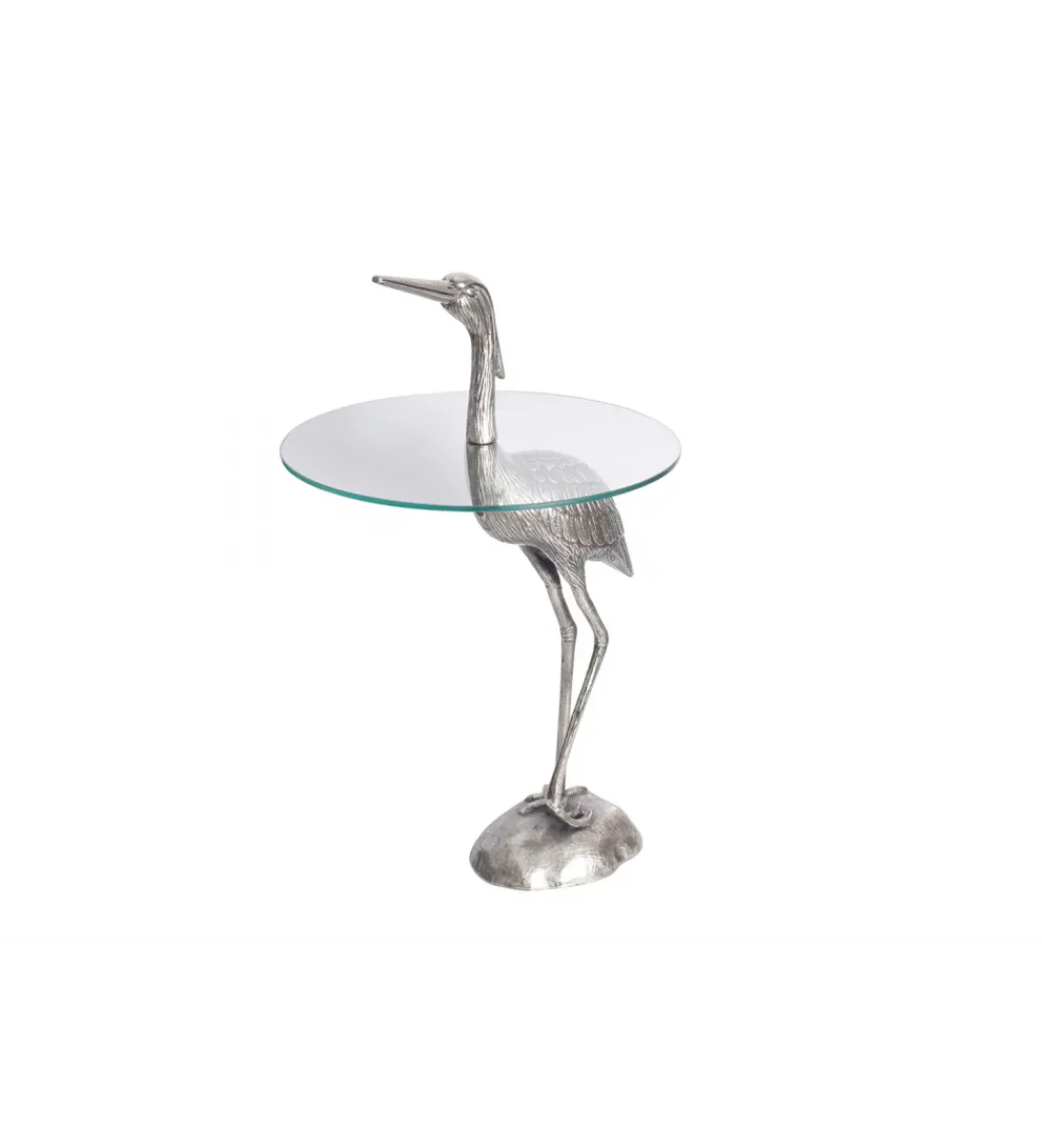 Stolik kawowy boczny WILDLIFE HERON 90 cm srebrny*Invicta Interior Discount