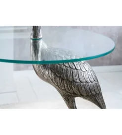 Stolik kawowy boczny WILDLIFE HERON 90 cm srebrny*Invicta Interior Discount