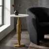 Stolik kawowy boczny WOHNLING 59 cm biały złoty*WOHNLING, GERMANY Outlet