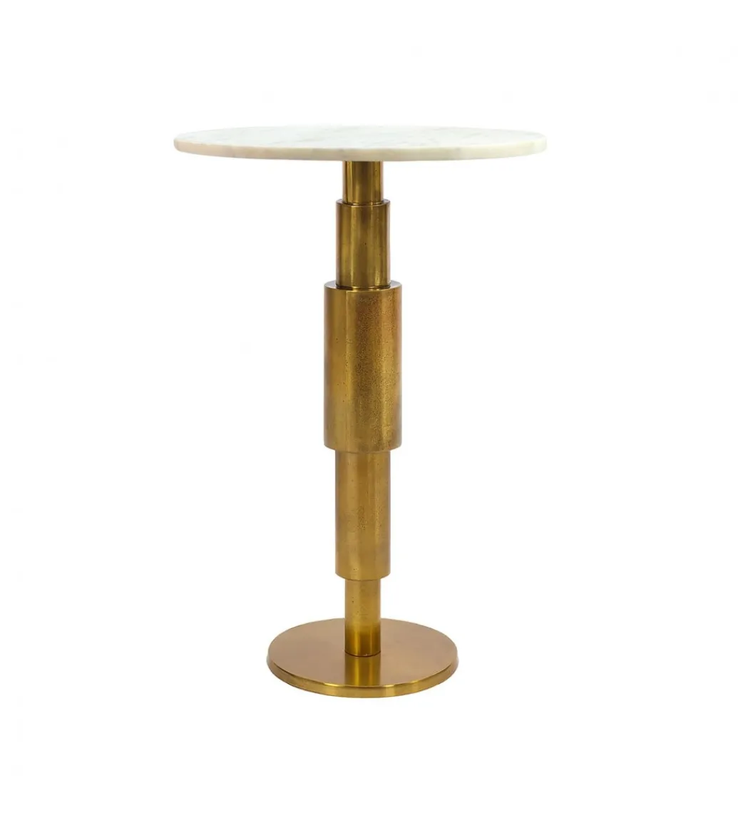 Stolik kawowy boczny WOHNLING 59 cm biały złoty*WOHNLING, GERMANY Outlet