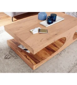 Stolik kawowy BOHA  118 cm drewno akacja*WOHNLING, GERMANY New