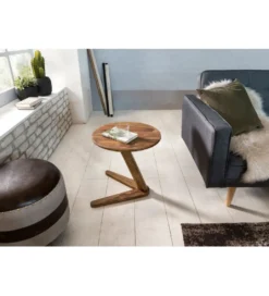 Stolik kawowy BOHA 45 cm drewno sheesham*WOHNLING, GERMANY Clearance