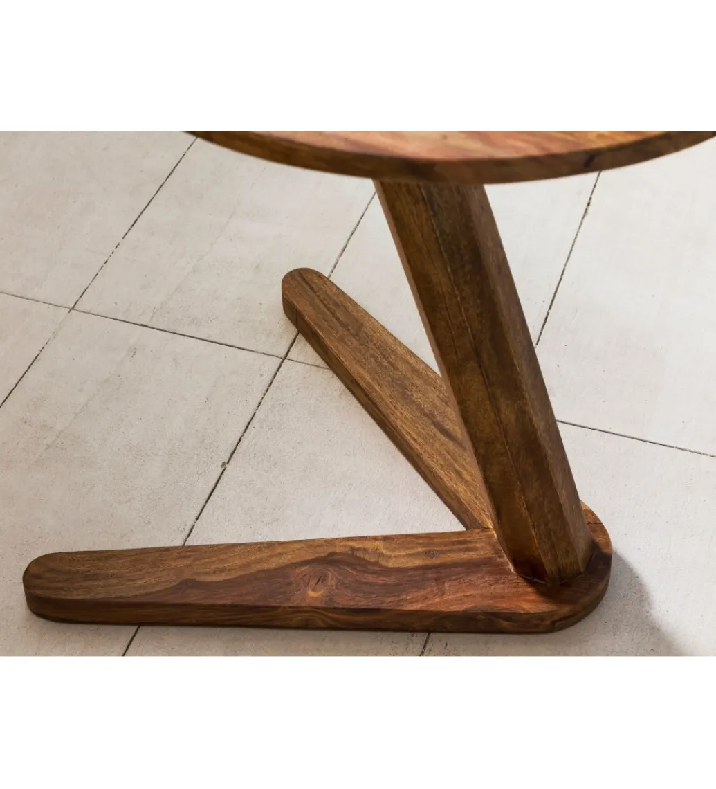 Stolik kawowy BOHA 45 cm drewno sheesham*WOHNLING, GERMANY Clearance