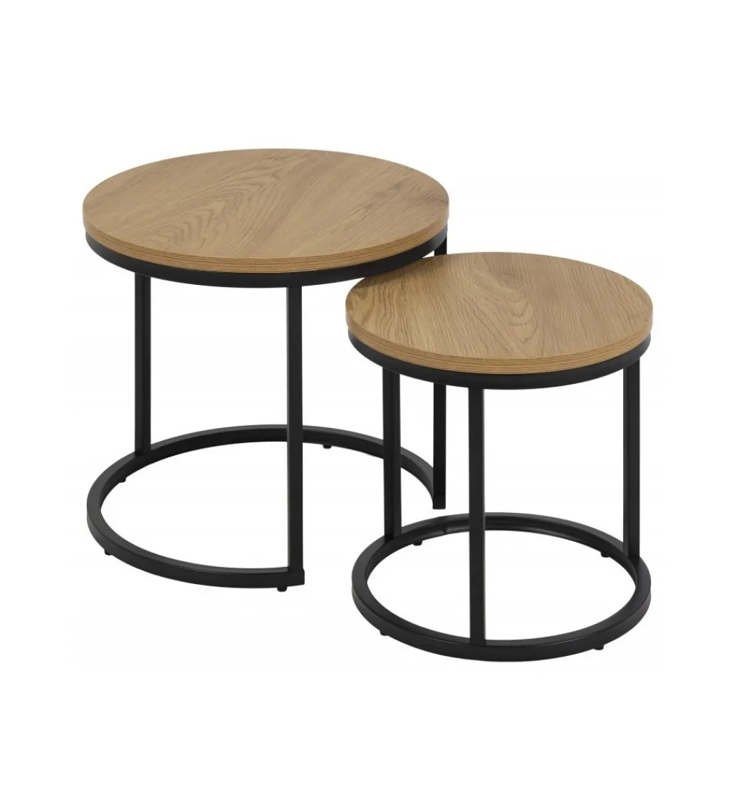 Stolik kawowy BREGA set 2 w optyce dąb dziki*Invicta Interior Discount