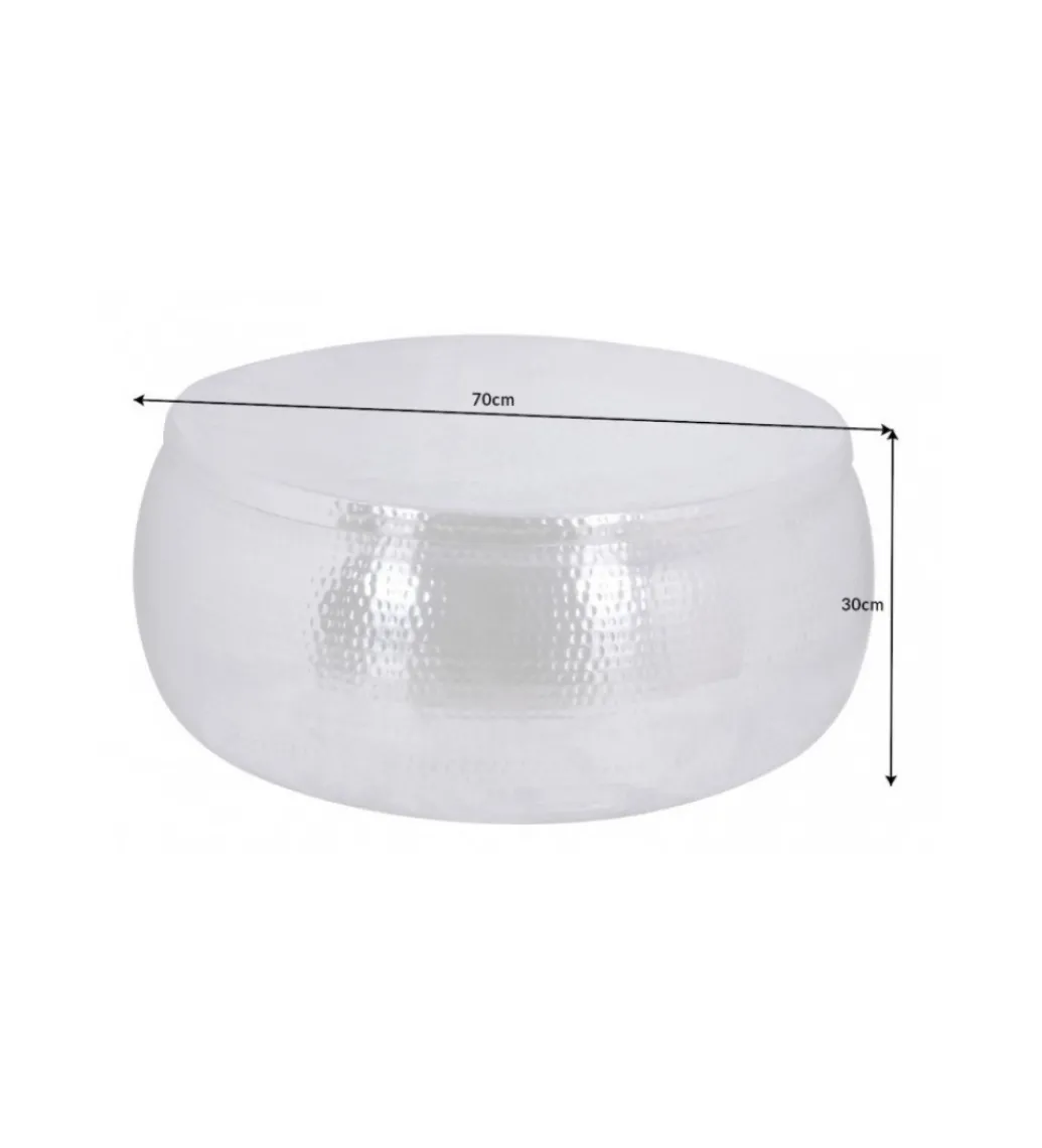 Stolik kawowy BRILANT 70 cm srebrny*Invicta Interior Outlet