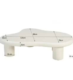 Stolik kawowy Brix Feline Sandy 120 cm Kość Słoniowa*LF-Design Best
