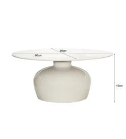 Stolik kawowy BRIX MILA 90 cm biały*LF-Design Best