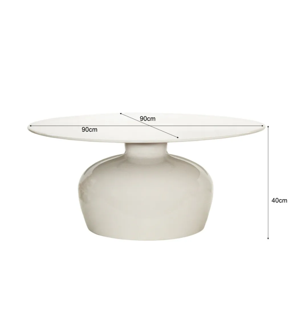 Stolik kawowy BRIX MILA 90 cm biały*LF-Design Best