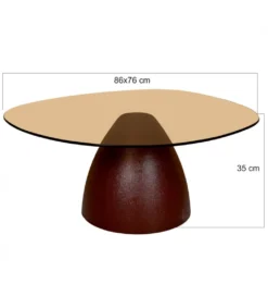 Stolik kawowy Brix Mylon 86 cm Burgundowy*LF-Design New