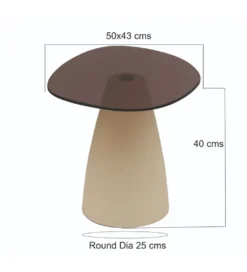 Stolik kawowy Brix Mylon 50 cm Kość Słoniowa*LF-Design