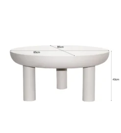 Stolik kawowy BRIX NIKO 85 cm biały*LF-Design New