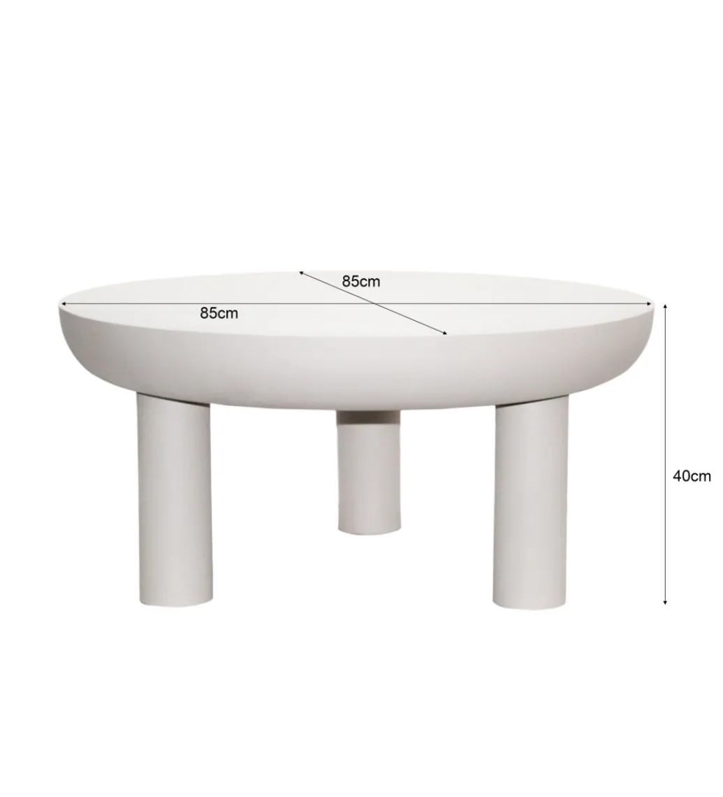 Stolik kawowy BRIX NIKO 85 cm biały*LF-Design New
