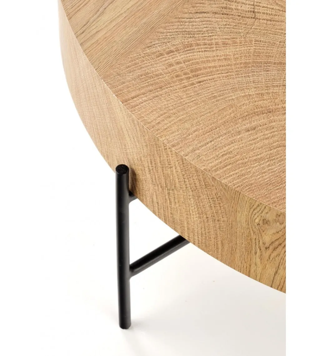 Stolik kawowy BROOKLYN 80 cm w optyce dąb naturalny*Halmar Discount