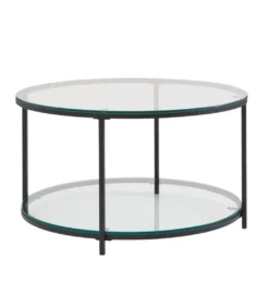 Stolik kawowy CALVIA 80 cm transparentny*WOHNLING, GERMANY Clearance