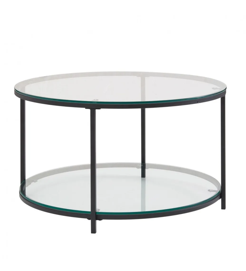 Stolik kawowy CALVIA 80 cm transparentny*WOHNLING, GERMANY Clearance