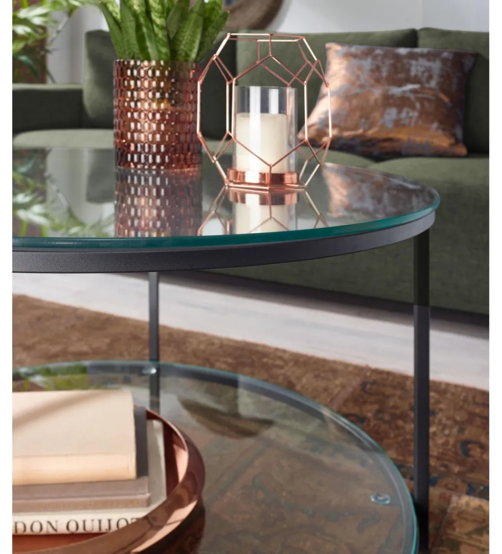Stolik kawowy CALVIA 80 cm transparentny*WOHNLING, GERMANY Clearance