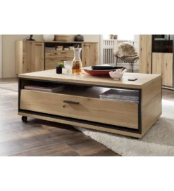 Stolik kawowy CAMPINAS 115 cm w optyce dąb bianco*MCA Sale