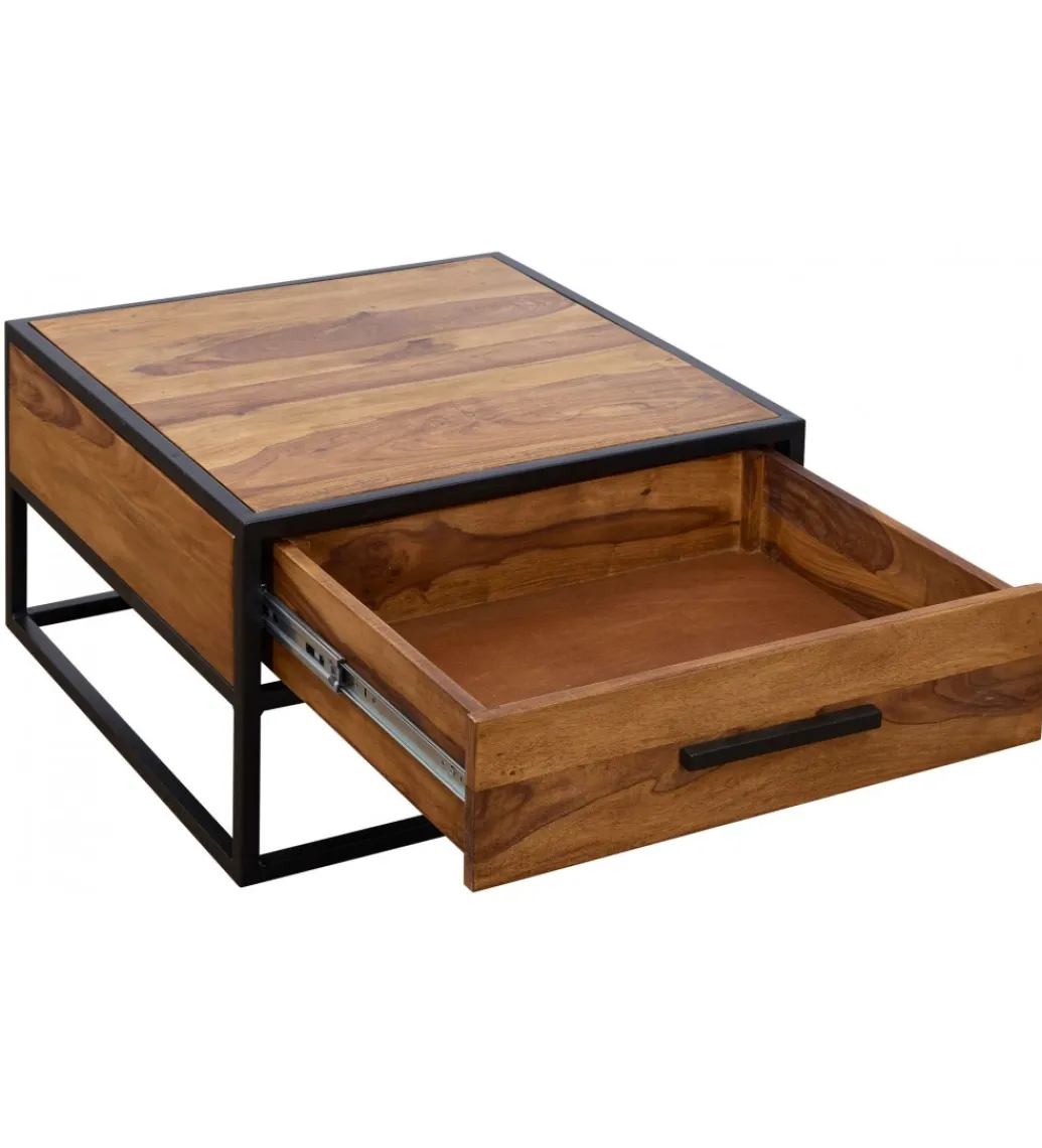 Stolik kawowy CARBERA 65 cm drewno sheesham*WOHNLING, GERMANY Sale