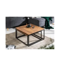 Stolik kawowy CARINA Elements set 2 drewno sheesham*Invicta Interior - przedsprzedaż Hot