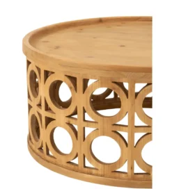 Stolik kawowy CARVI 80 cm drewno jodła*J-Line Discount
