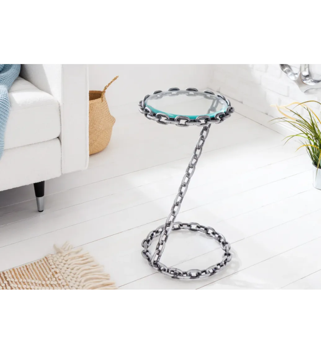 Stolik kawowy CATENA 33 cm srebrny*Invicta Interior Hot