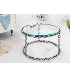 Stolik kawowy CATENA 65 cm srebrny*Invicta Interior Clearance