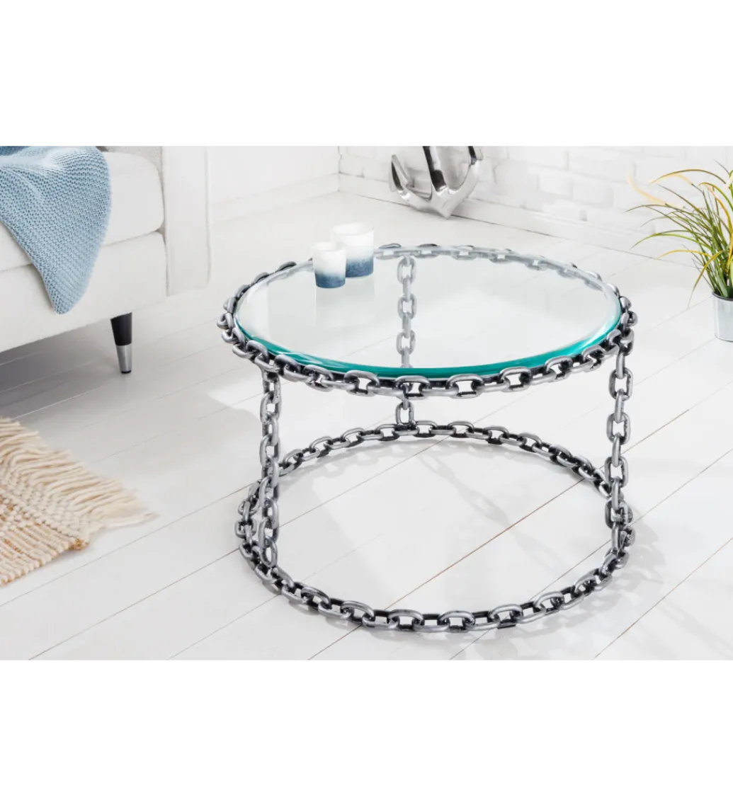 Stolik kawowy CATENA 65 cm srebrny*Invicta Interior Clearance