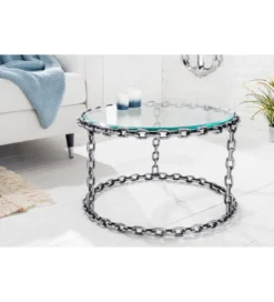 Stolik kawowy CATENA 65 cm srebrny*Invicta Interior Clearance