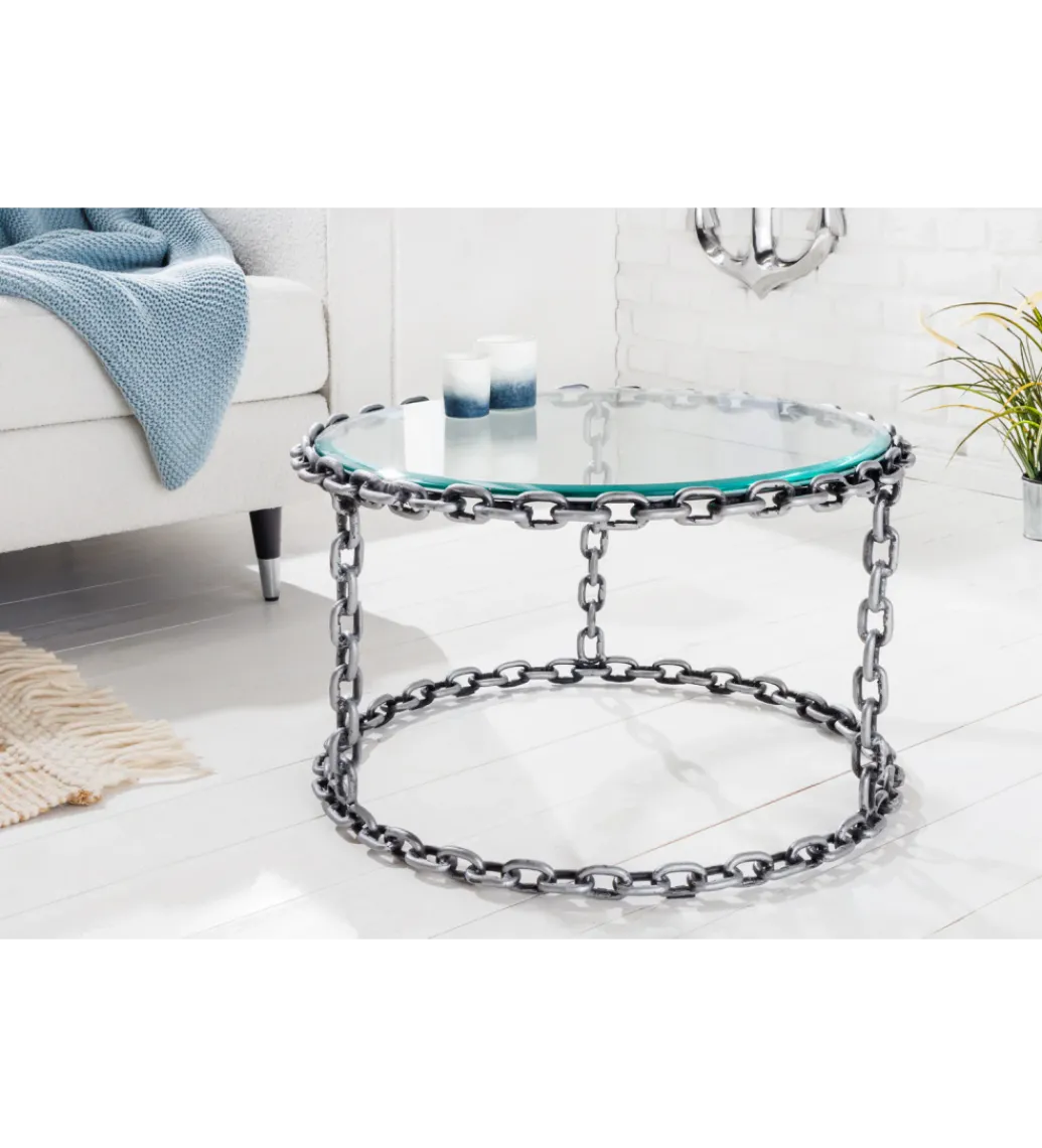 Stolik kawowy CATENA 65 cm srebrny*Invicta Interior Clearance