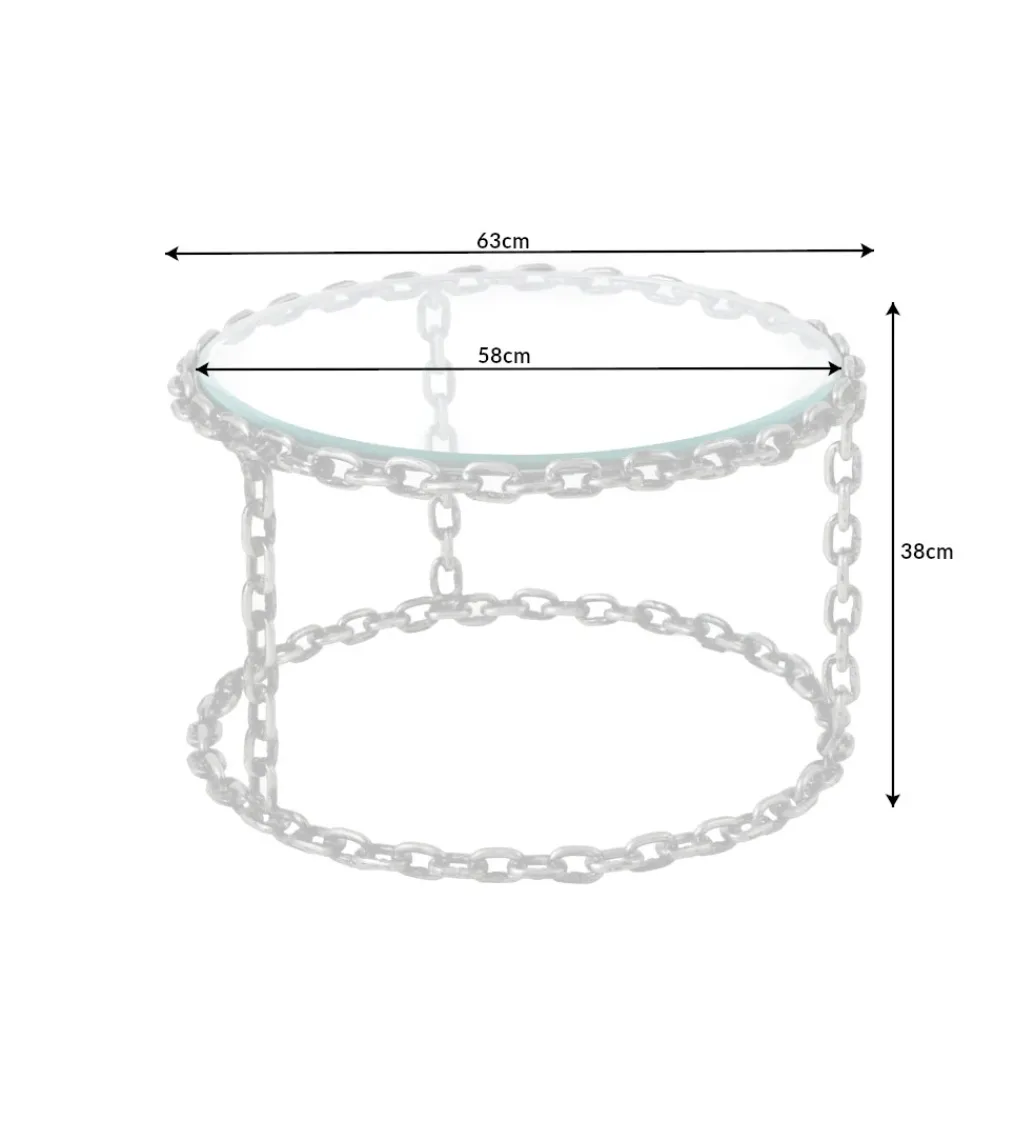 Stolik kawowy CATENA 65 cm srebrny*Invicta Interior Clearance