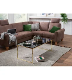 Stolik kawowy CELLA 120 cm czarno złoty*WOHNLING, GERMANY Hot