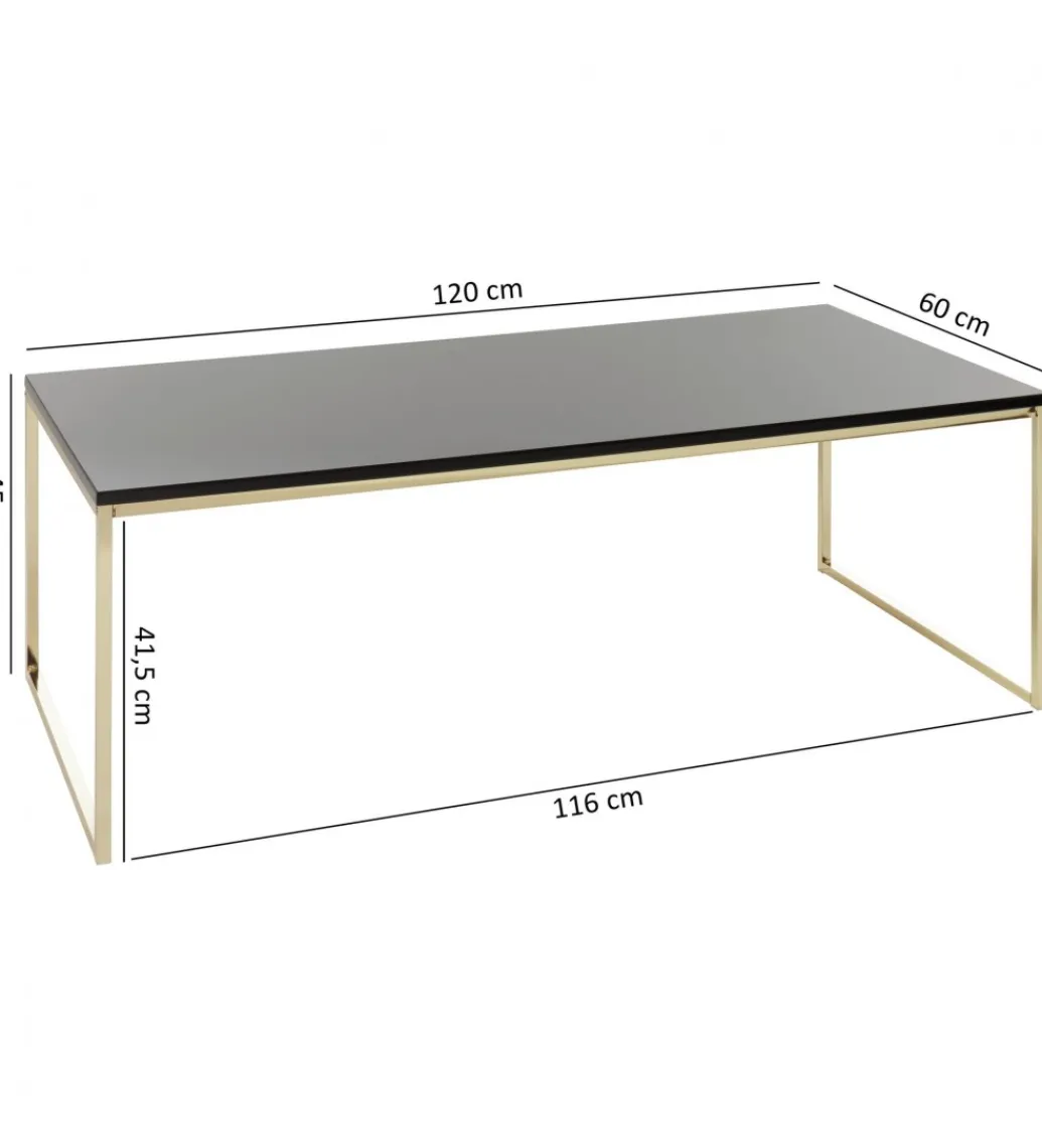 Stolik kawowy CELLA 120 cm czarno złoty*WOHNLING, GERMANY Hot