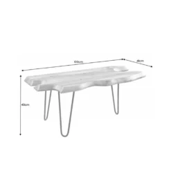 Stolik kawowy CESME 100 cm drewno akacja*Invicta Interior Clearance