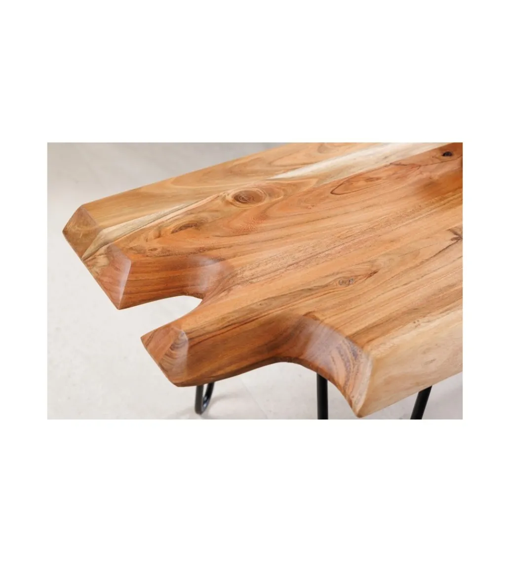 Stolik kawowy CESME 100 cm drewno akacja*Invicta Interior Clearance