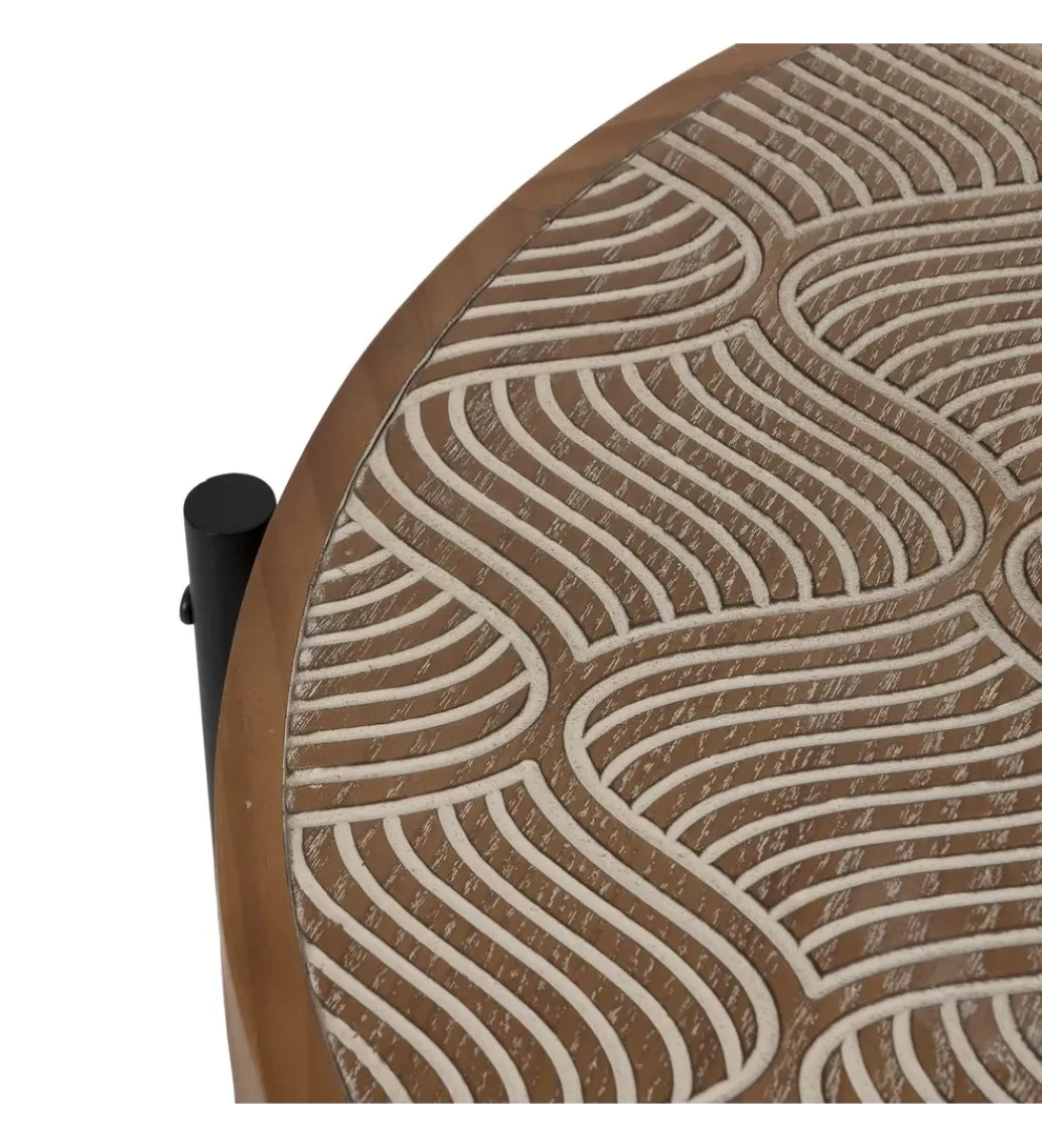 Stolik kawowy CHERAN 69 cm naturalny czarny*Zona-Design Online