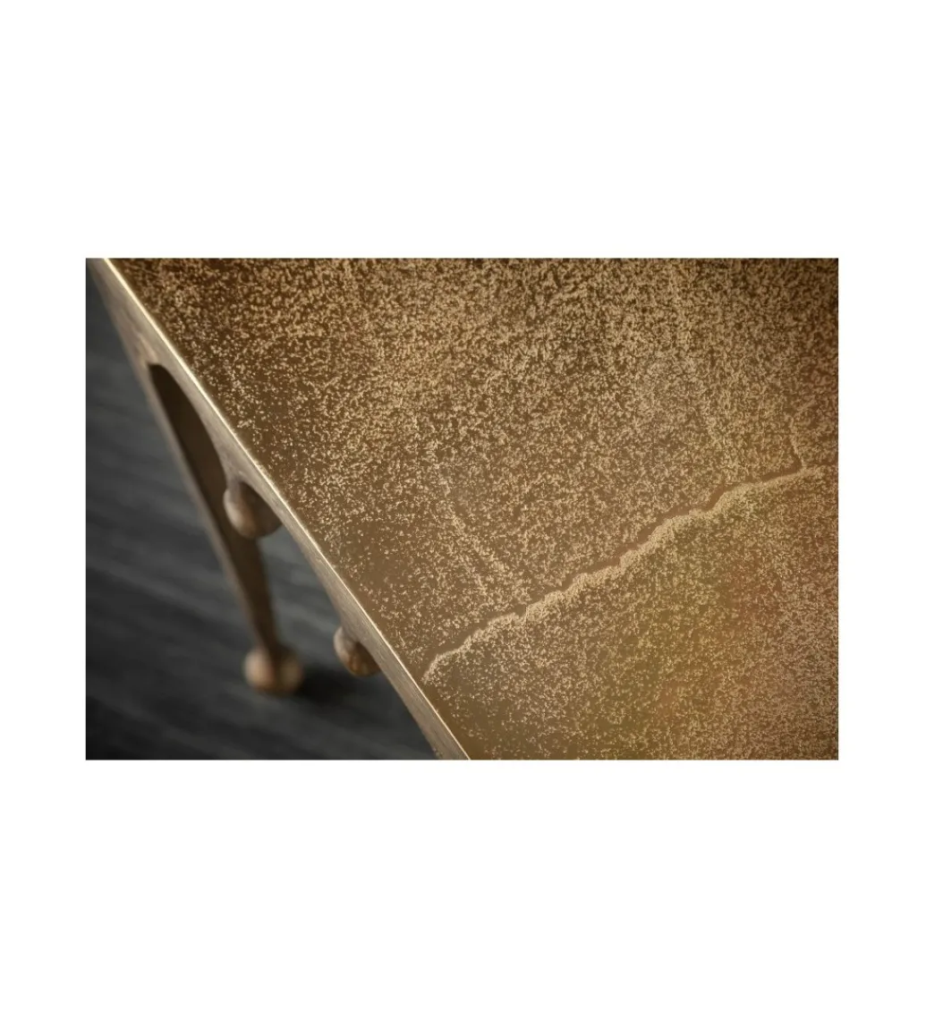 Stolik Kawowy 50 Cm Mystic Liquid Lin Złoty*Invicta Interior Online