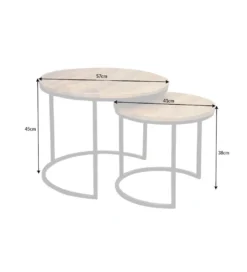 Stolik kawowy CRAFT Elements zestaw 2 naturalny Mango*Invicta Interior - przedsprzedaż New