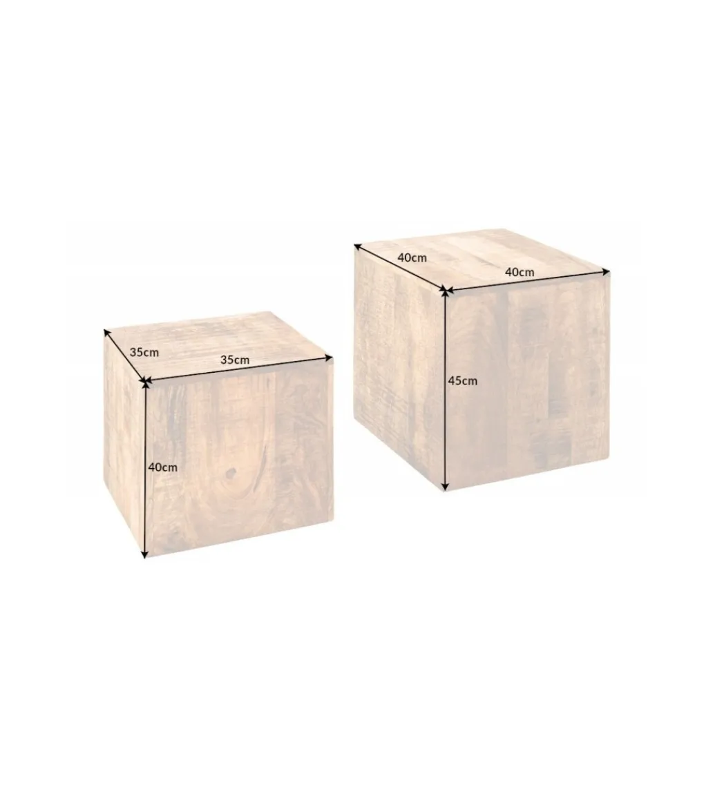 Stolik kawowy Craft FERNANDO set 2 drewno mango*Invicta Interior Clearance