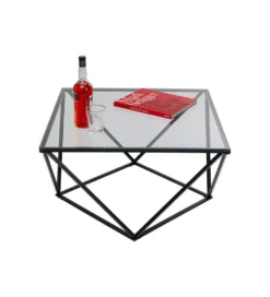 Stolik kawowy CRISTALLO 80 cm x 80 cm czarny*KARE