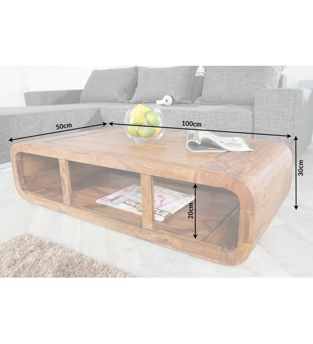 Stolik kawowy Curved 100 cm drewno Sheesham*Invicta Interior Outlet