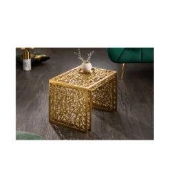 Stolik kawowy DELICADO Abstract SET 2 złoty*Invicta Interior Sale