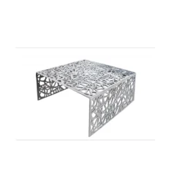 Stolik kawowy DELICADO Abstract 60 cm srebrny*Invicta Interior Discount
