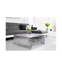 Stolik kawowy DELICADO Abstract 60 cm srebrny*Invicta Interior Discount