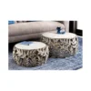 Stolik kawowy DEMETER set 2 srebrny*Invicta Interior Best