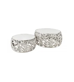 Stolik kawowy DEMETER set 2 srebrny*Invicta Interior Best