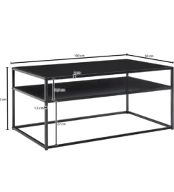 Stolik kawowy DEMIT 100 cm czarny*WOHNLING, GERMANY Best