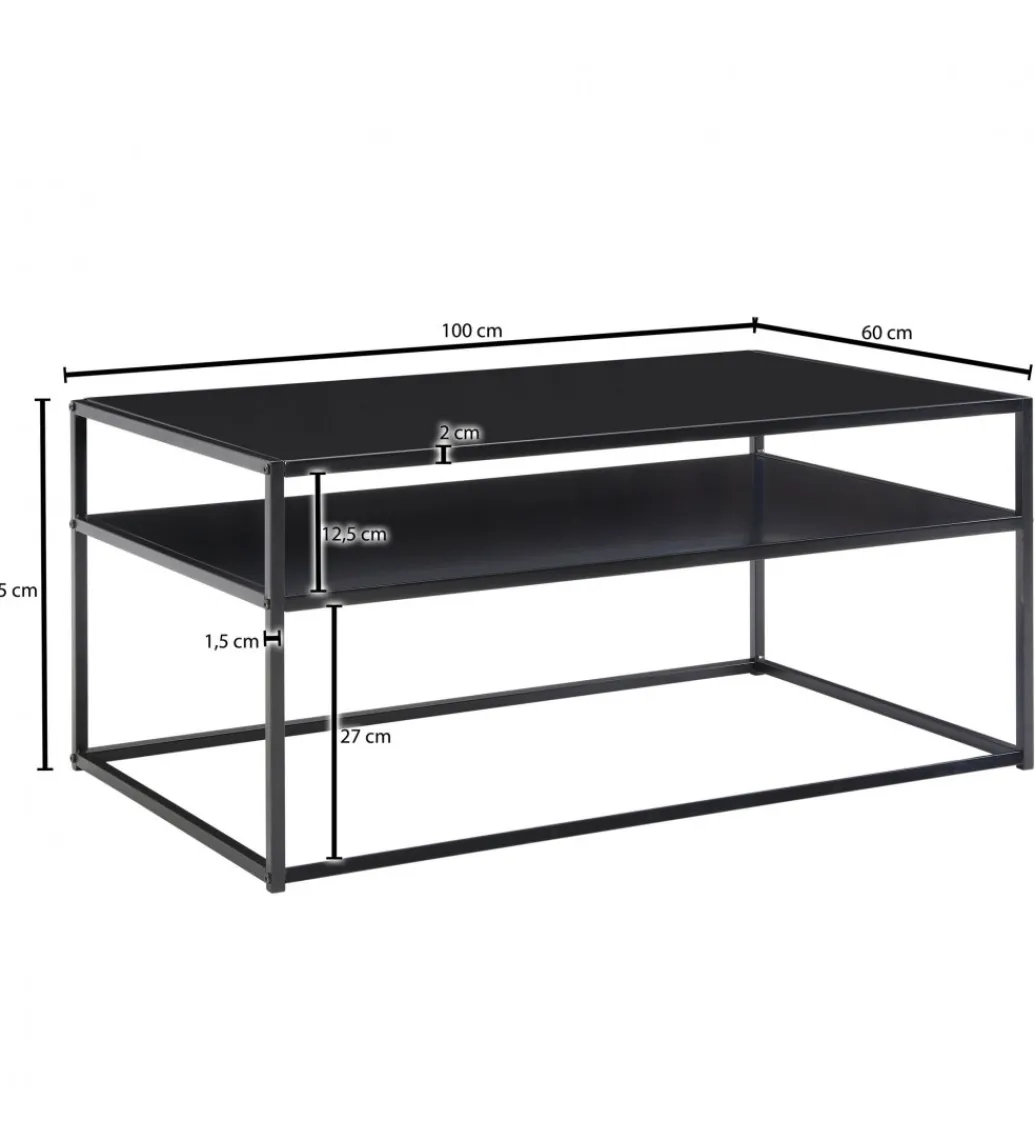 Stolik kawowy DEMIT 100 cm czarny*WOHNLING, GERMANY Best