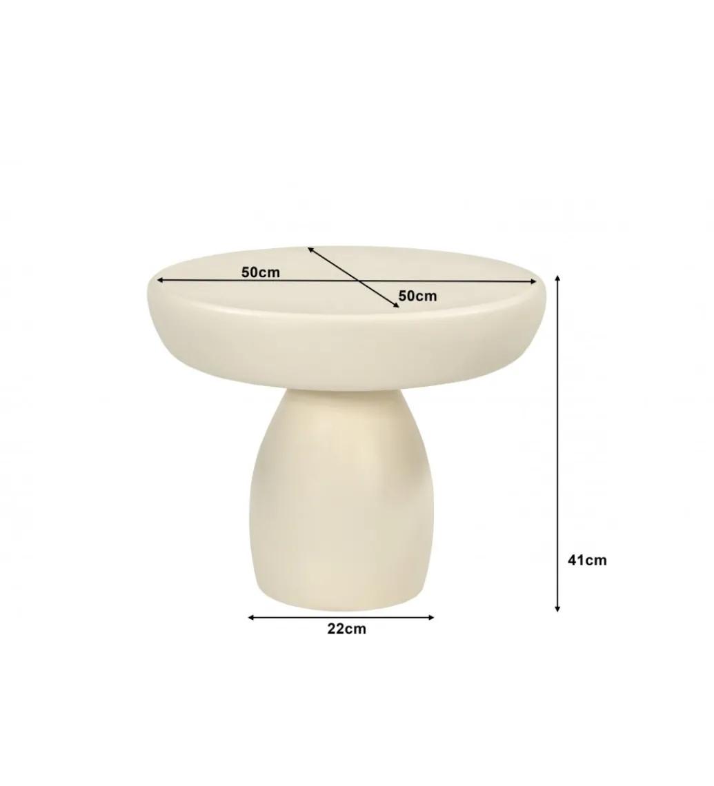 Stolik kawowy DENU 50 cm w kolorze kości słoniowej*LF-Design New