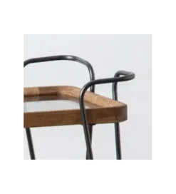 Stolik kawowy DEST 50 cm drewno kauczuk na kółkach*Zona-Design Online
